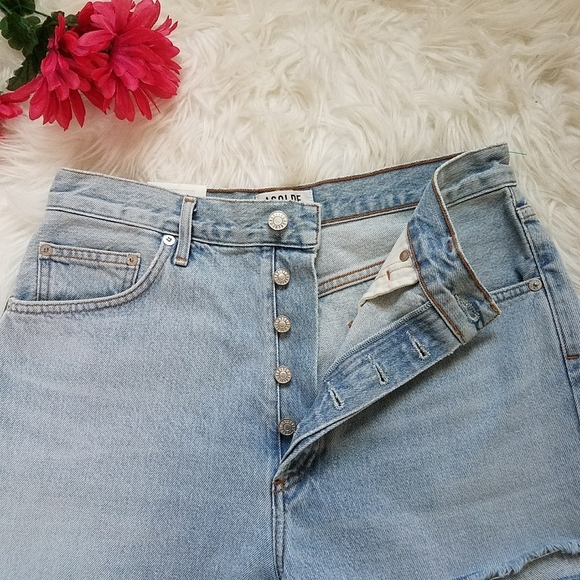 AGOLDE DEE DENIM SHORTS ULTRA HI RISE DIGIT - Picture 6 of 9